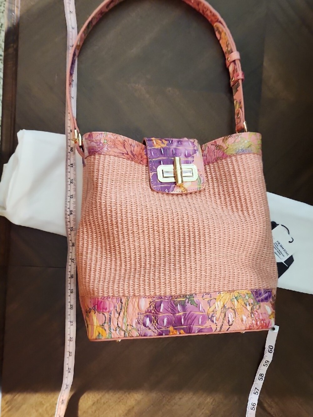 BRAHMIN CELINA Perennial Anthirium. Pink Shoulder Bag. Comes With Bag - Picture 4 of 15